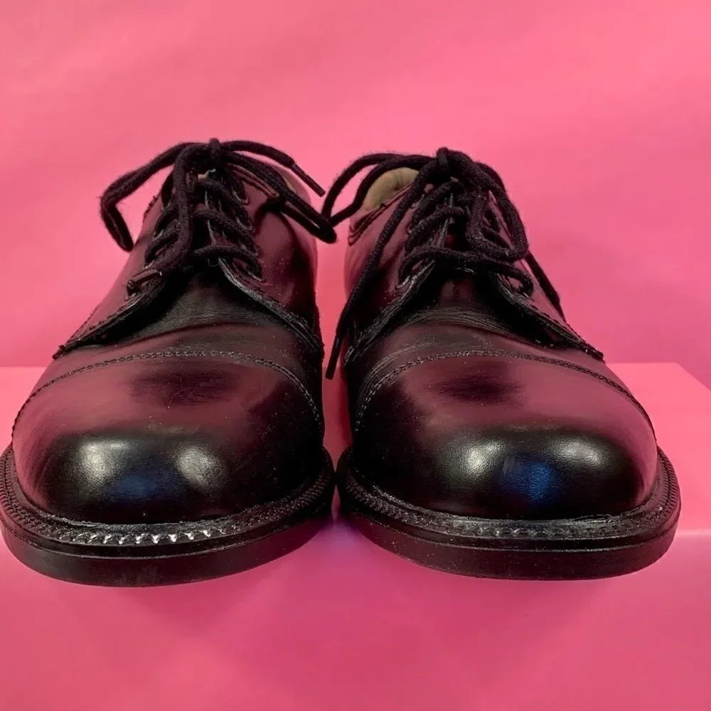 MENS BLACK LEATHER DOCKERS TIE UP SHOES 10M